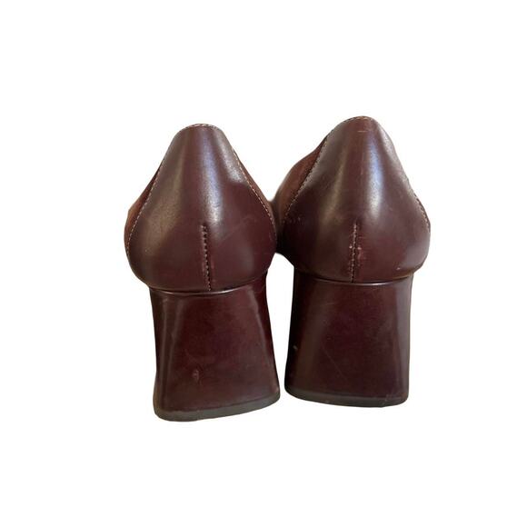 90'S VTG. BROWN SUEDE BUCKLE‎ SQUARE TOE MARY JANE PUMPS JOAN & DAVID SZ. 8 1/2. - Picture 5 of 8